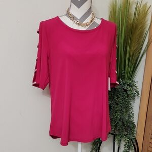 89th And Madison Hot Magenta Pink Women's Blouse